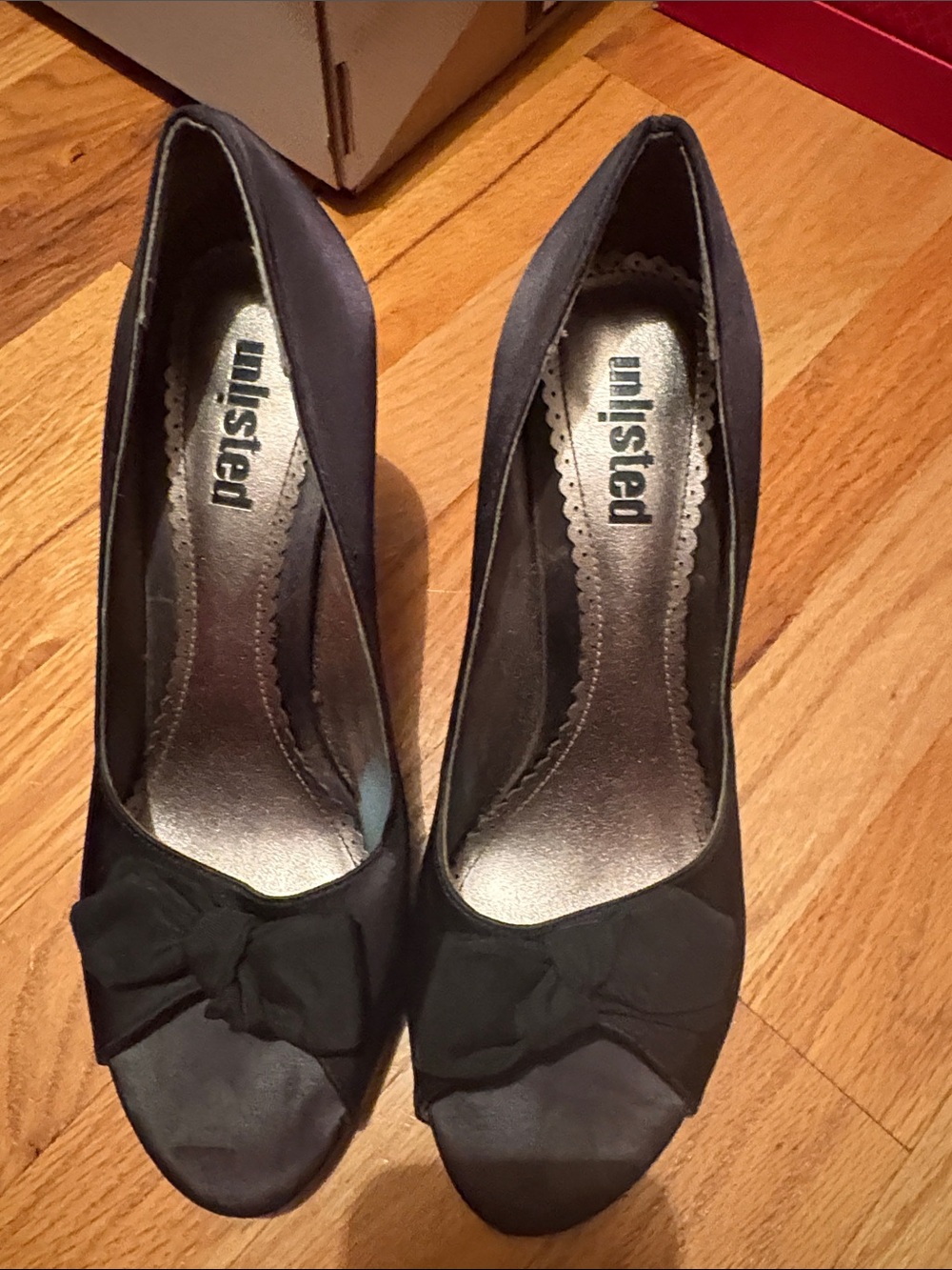 Unlisted Black Bow Peep Toe Pumps